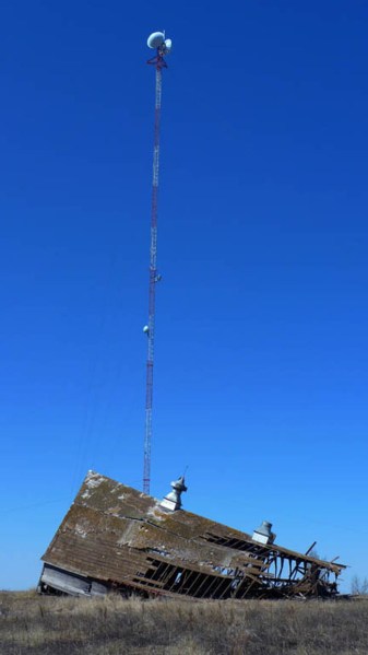barn cell phone tower rural